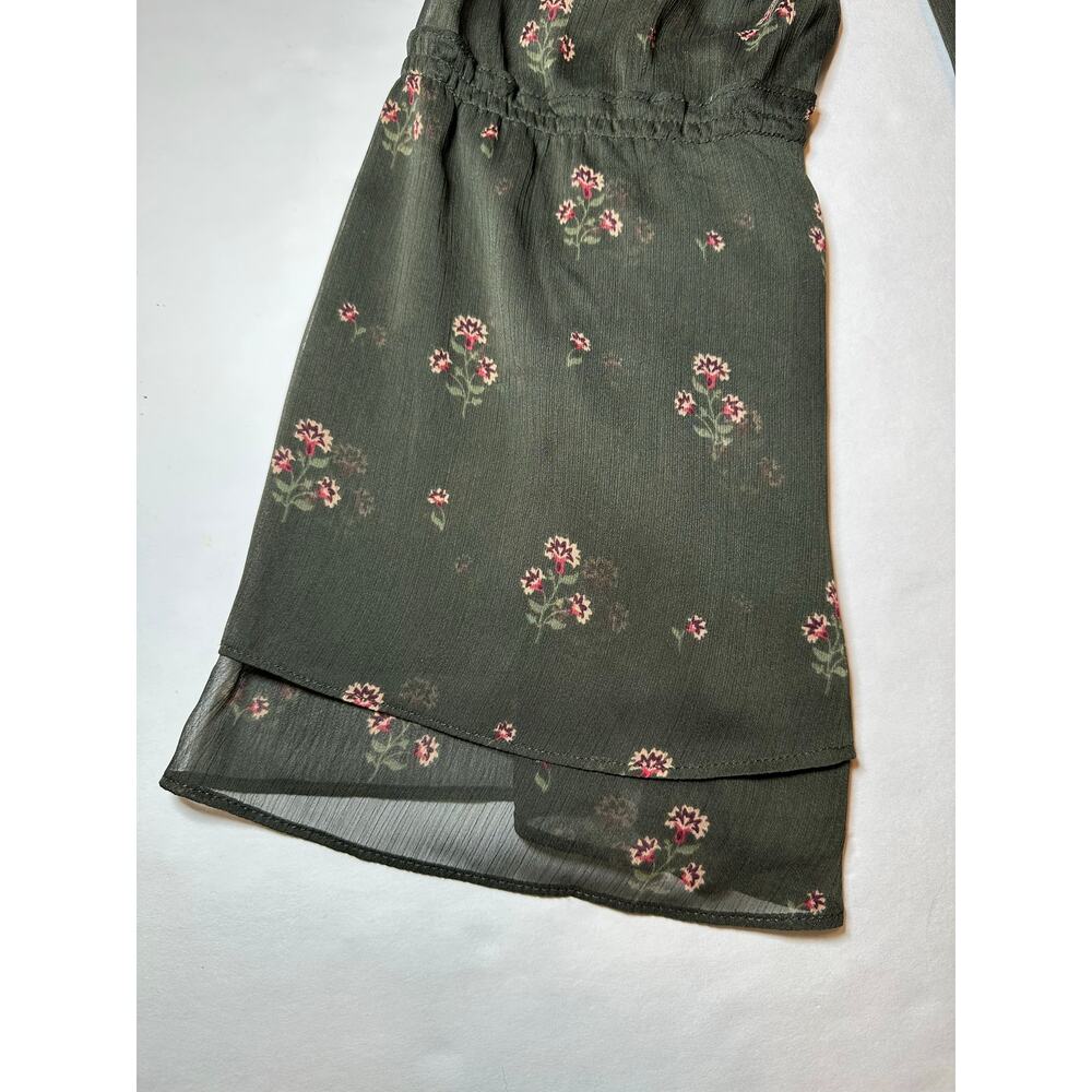 White House Black Market Women's Blouse Top Small Off Shoulder Olive Green - Picture 6 of 8